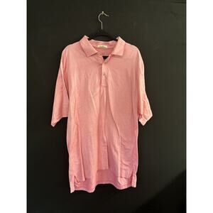 Peter Millar Men's Crown Crafted Golf Polo Shirt 100% Pima Cotton, Pink, Size XL
